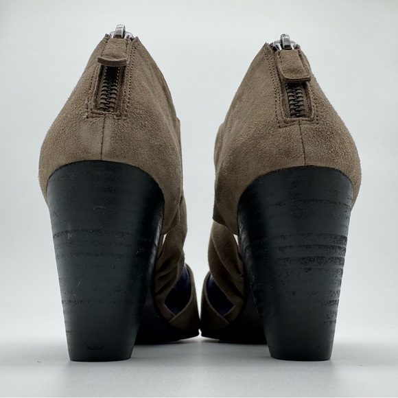 Eileen Fisher Taupe Suede Heeled Shoes - Picture 5 of 13